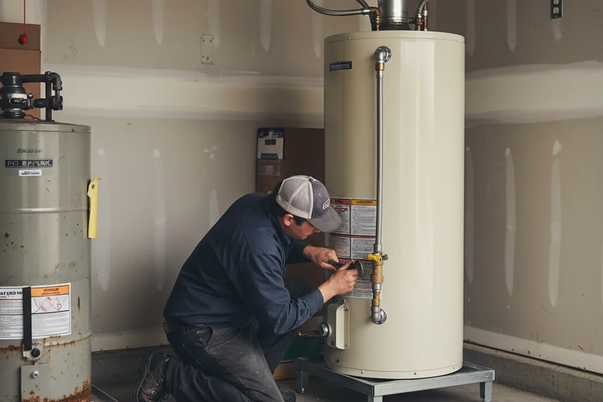 Water heater and shutoff valve replacement in Simonton